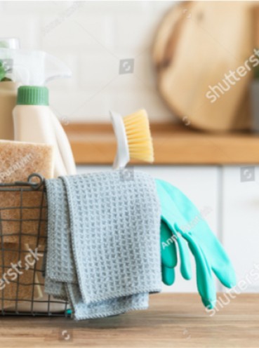 people cleaning a house